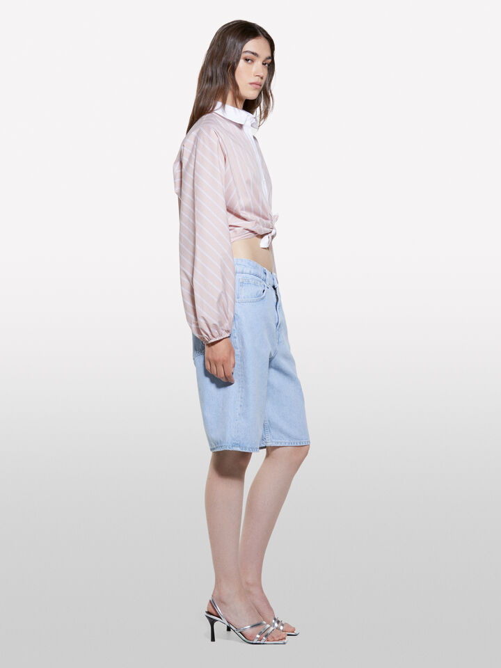 Camicia a righe rosa con contrasto - camicie da donna - Rosa | Sisley image number 2